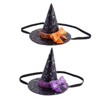 Witch Hat Hairbands 2Pcs Bow Elastic Hair Bands Prom Headbands Photo Props for Costume