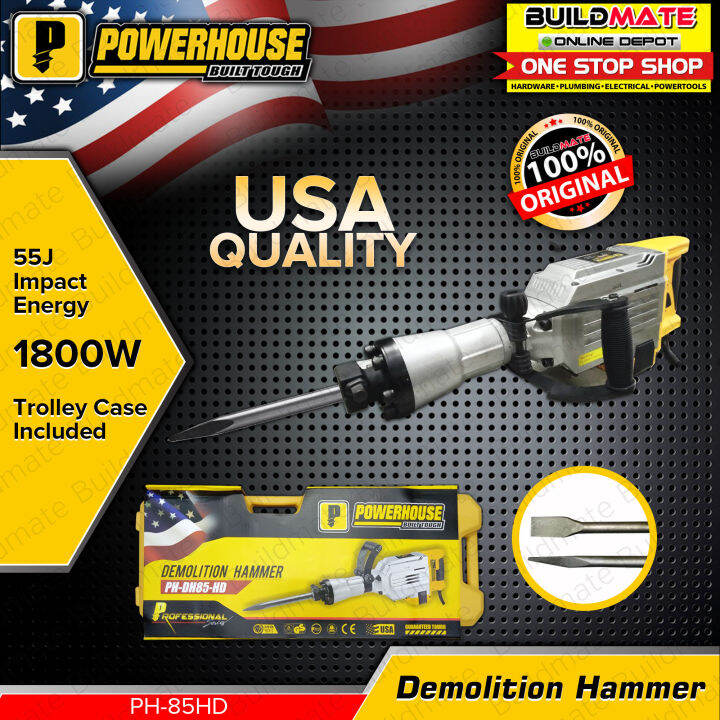 POWERHOUSE 1800W Jack Demolition Hammer Chipping Gun Concrete Breaker