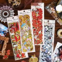 【YF】▧▦✤  MOHAMM 3 Sheets PET Gilding Card Stickers for Scrapbooking Crafts Collage Journaling