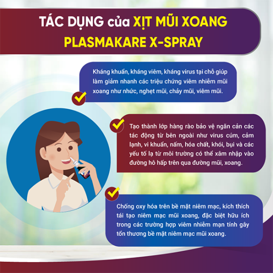 Xịt mũi, xịt xoang plasmakare x-spray bộ full 30ml giảm nghẹt mũi, sổ mũi - ảnh sản phẩm 3