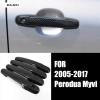 KLNU สำหรับ Perodua Myvi 2005-2017ฝาครอบมือจับประตูรถยนต์ลายคาร์บอนไฟเบอร์,มือจับประตู MYVI อุปกรณ์เสริมความงาม