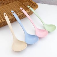 ❆✟ Tableware wheat straw rice spoon long handle soup spoon dinner spoon kitchen supplies cooking tools kitchen accessories