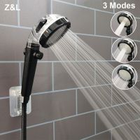 Black Silver High Pressure Shower Head Water Saving 3 Modes Handheld Showerheads Filter Water Eco Shower Bathroom Accessories  by Hs2023