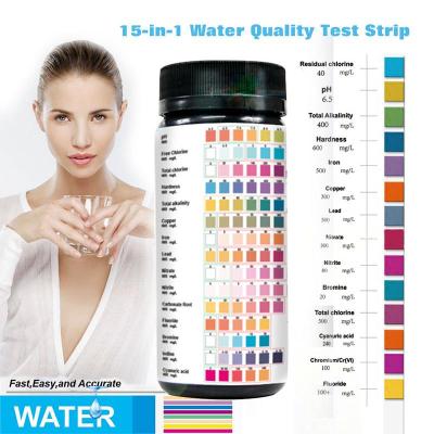 15in1 Water Test Strips Chlorine PH Test Strips Swimming Pool Water Tester Paper  Fast and Accurate Water Quality Testing Strips Inspection Tools