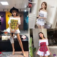 P6753  	เดรสสั้น สายเดี่ยว  short dress single strap