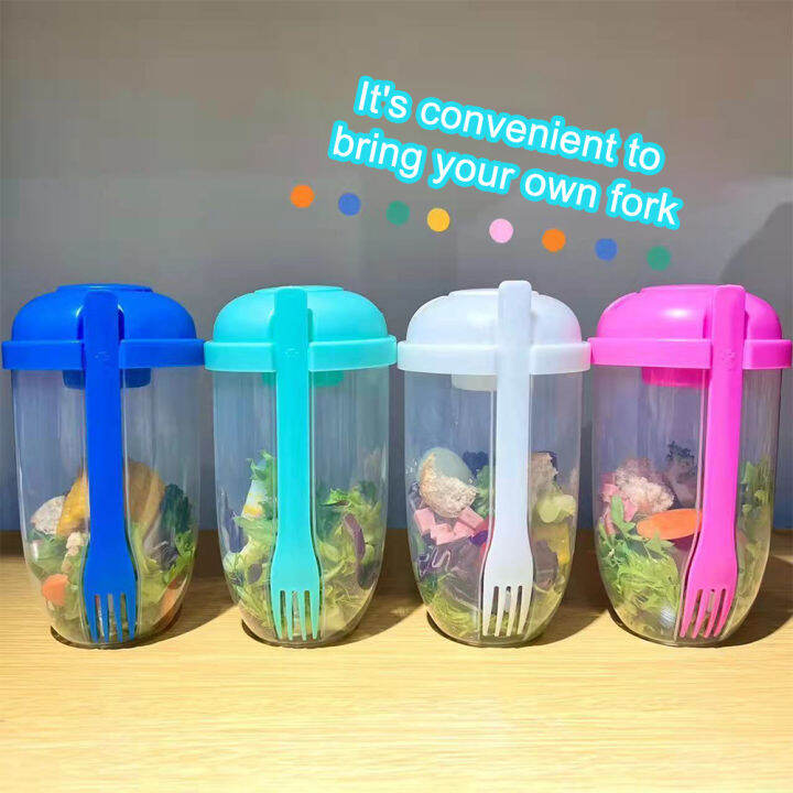 4pcs-1000ml-ผักผลไม้แคมป์ปิ้งความจุขนาดใหญ่ฝาปิดเพื่อสุขภาพพร้อมส้อมอาหารเช้าอาหารค่ำ-dressing-holder-นำกลับมาใช้ใหม่ปิคนิคแบบพกพาสำหรับอาหารกลางวัน-take-away-สลัดถ้วย