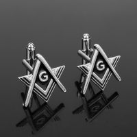 【hot】 MQCHUN Masonic Fashion men round masonic cufflinks French sleeve cuff -40