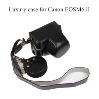 กระเป๋ากล้องหนัง Pu สำหรับ Canon EOS M6 II EOSM6 II M6 Mark II กล้องเคสครอบปกป้องผิว