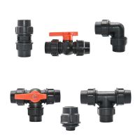 ♈► PE Water Tube Quick Connector Ball Valve Elbow End Plug Tee Plastic Joint Farm Irrigation Pipe Fittings 20/25/32/40/50/63mm