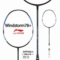 ไม้แบดมินตัน LI-NING Badminton Racket : รุ่น Windstorm78+ (AYPP508-4) black/silver/blue พร้อมขึ้นเอ็นให้ฟรี FREE:GRIP+STRING+COVER