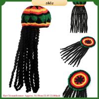 SHILU ชุดแฟนซี Bob Marley เร็กเก้ Unisex หมวกผม Rasta จาเมกา หมวกถักนิตติ้ง หมวกถักเปีย