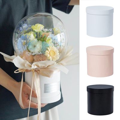 【YF】▫✆  NEW Round Floral Boxes Paper With Lid Florist Bouquet Storage