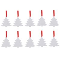 10Pack Sublimation Christmas Blanks , Blank Aluminum Board Ornaments White Blank Ornaments for DIY Christmas Day