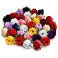 40pcs /4cm Artificial flowers silk flower small tea roses bud handmade flowers diy party Birthday Decor head garlands wedding home decoration