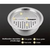 Three Multifunctional Thickened Stainless Steel Grating Basin Drain Basin Kitchen Rice Sieve