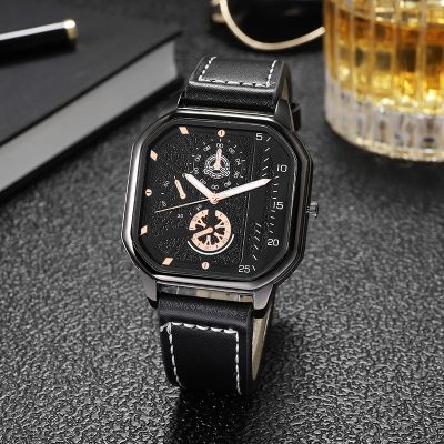【July】 New cross-border square mens watch foreign trade fashion waterproof quartz male mechanical wholesale