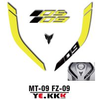 For Yamaha MT09 MT-09 FZ09 FZ-09 Curve Fuel Tank Stickers Custom MT-09 Curve Fuel Tank Sticker Set No Background Die-cut Decal.