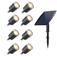 BEIAIDI 6/8pcs Outdoor Solar Led Deck Lights IP67 Waterproof Solar Garden Landscape Spotlight Recessed Stair Floor Groud Light Food Storage  Dispenser