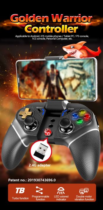เกมแพ็ดบลูทูธ5-0และจอยสติ๊กไร้สายจอยควบคุมเกม2-4g-สำหรับโทรศัพท์โทรศัพท์-ios-android-ps3สวิตช์นินเทนโด