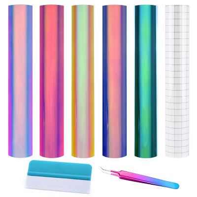 FOSHIO Opal Chrome Adhesive Vinyl Sheets PVC Glossy Film Sticker Wrapping Kit Car House DIY Tint Decal Decoration Styling Tools