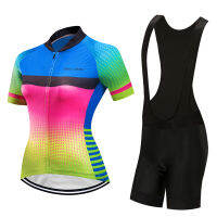 Womens Road Bike Cycling Jersey Set Shorts Bib Pants Dress Suit Bicycle MTB Clothing Jumpsuit Kit Maillot Clothes Outfit Uniform