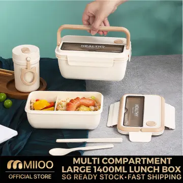 1400ML Compartment Lunch Box Portable Double Layer Food Storage