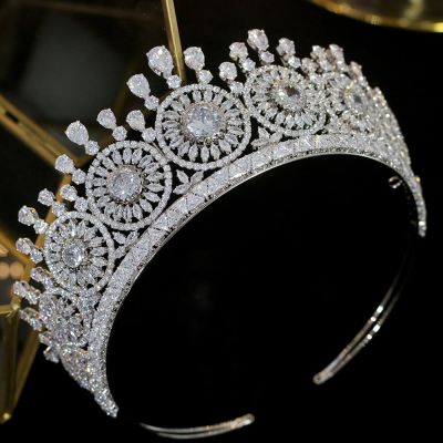 Classic new wedding hair accessories headdress elegant zirconia crystal tiara bride crown high quality jewelry luxury crown