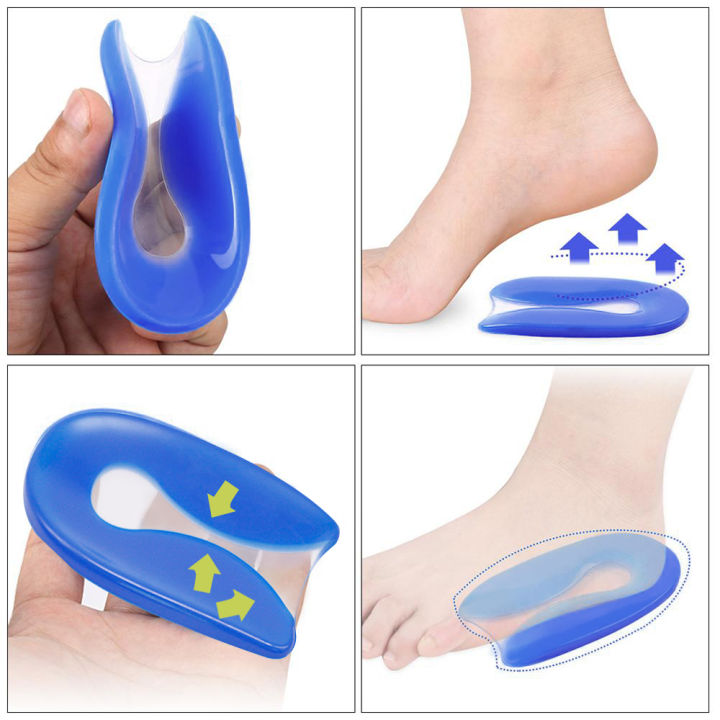 hailicare-เบาะรองนั่งรองเท้าซิลิโคน-1-คู่แผ่นเจลรองส้นเท้ารูปตัวยู-การบรรเทาการดูดซับแรงกระแทกความดันเท้า-plantar-fasciitisปวดเท้า-ส้นนุ่ม-ใส่สบาย-ยางยืด-unisex