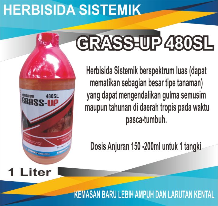 Herbisida Glifosat Grass Up 480sl 1liter Obat Racun Rumput Sistemik Mat