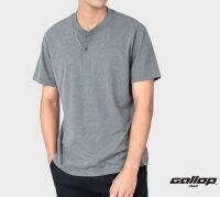 GALLOP : เสื้อยืดคอกระดุม T-SHIRT (Henley neck) รุ่น GT9130 สี Smart Grey - เทา / ราคาปรกติ 790.-