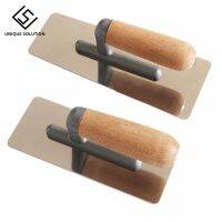 ❒ 2PC Stainless Steel Wooden Handle Mortar Board Home Craftsman Trowel Construction Holder Plastering Tool