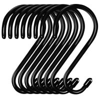 8 Pcs Vinyl Coated S Hooks 6 Inch Non Heavy Duty S Hook for Hanging, Steel Metal Rubber Coated Closet Hook