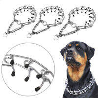 Metal Steel Chain Dog Training Prong Pinch Adjustable Choke Spike Collar with Cap for Dog Necklace Supplies