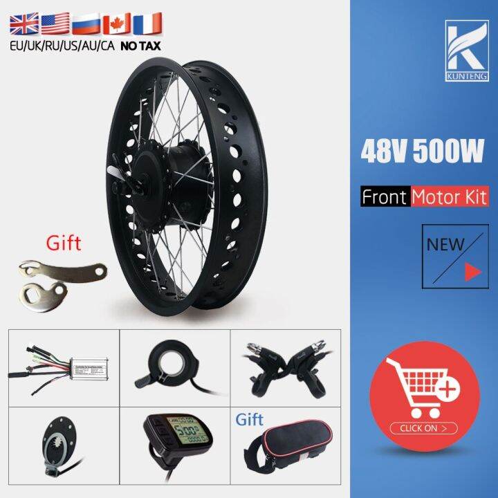 Electric Bicycle 48V 500W Front Hub Motor Fat Bike Kit 20'' 26'' 4.0