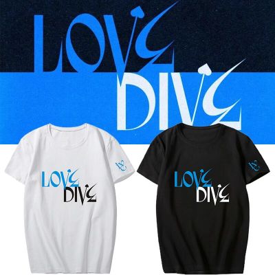 New Korean Style K Pop Kpop Tshirt IVE LOVE DIVE K-pop T-shirt Men/women Short Sleeve Summer Tops Harajuku Streetwear Shirts
