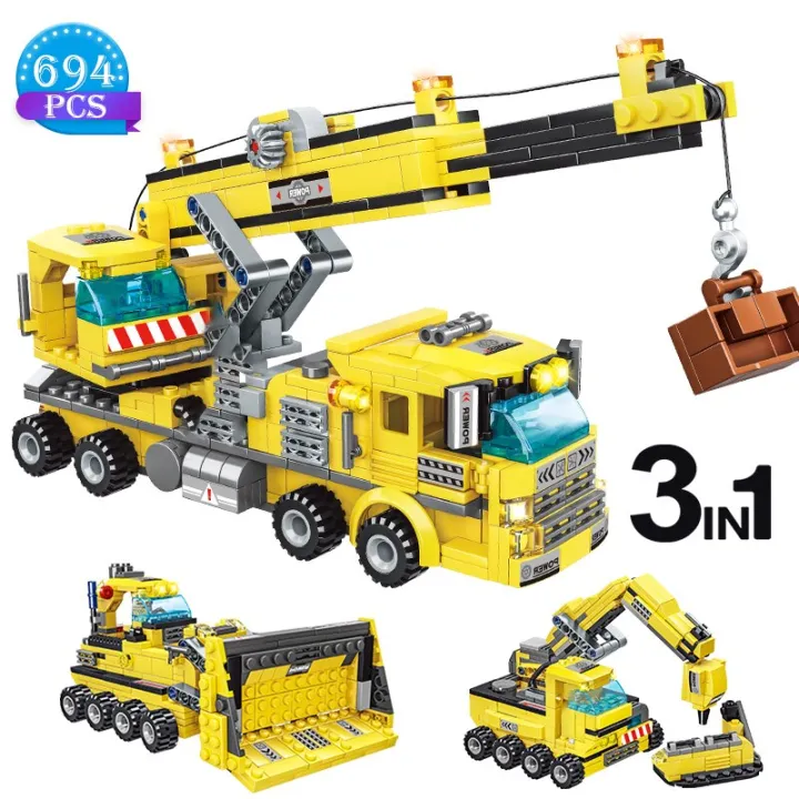 Technical Ideas Expert Building Blocks 3 In One Engineering Crane Truck 