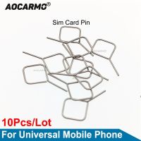 Aocarmo 10Pcs Sim Card Tray Open Pin Needle Key Tool For Xiaomi For iPhone For Huawei For Universal Mobile Phone SIM Tools