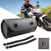 ✔❈ Motorcycle Tool Bag Black Handlebar Front Fork Saddlebag Luggage Bag PU Leather