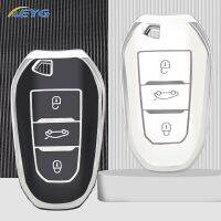 โครงเปลือกนอกเคส Kunci Remote Mobil TPU Fob สำหรับ Peugeot 308 408 508 2008 3008 4008 5008 Citroen C4 C6 C3-XR ปิกัสโซ่ DS3 DS4 DS5