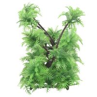 3X 3.9 Inch Height Artificial Coconut Palm Plant for Aquarium Fish Tank Green