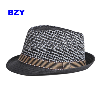 BZY หมวกทรงสูงฟางระบายอากาศของผู้หญิงกระบังแสงชายหาดหมวกแนวแจ๊สหมวกเรโทรสไตล์อังกฤษ