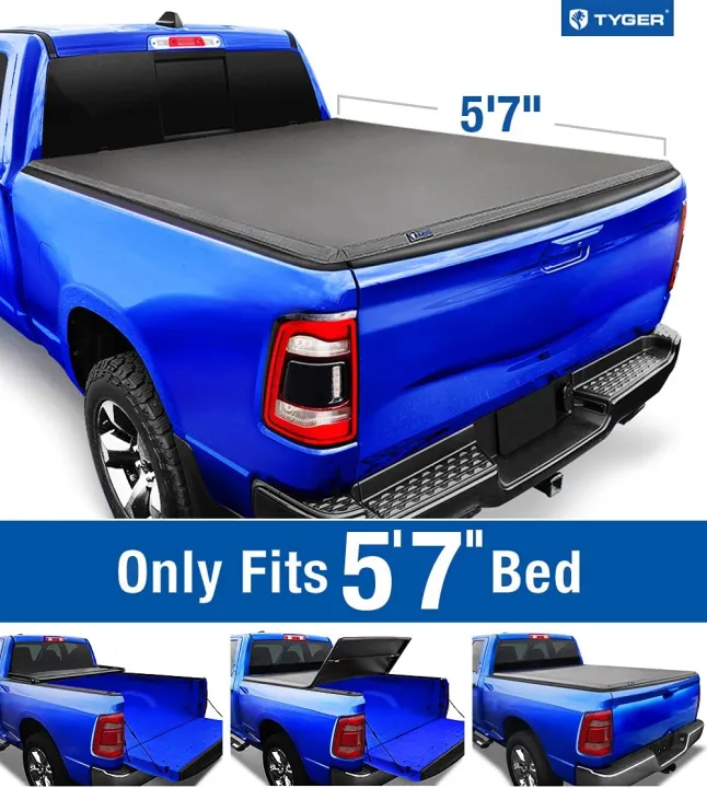 Tyger Auto T3 Soft Tri-Fold Truck Bed Tonneau Cover For 2019-2022 Ram ...