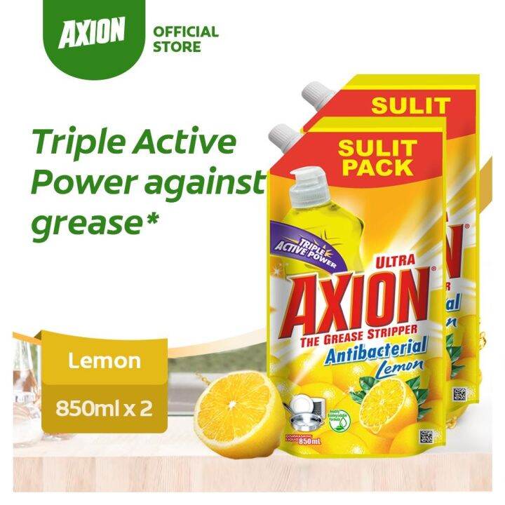 [24 hour Germ Kill] Axion Antibacterial Dishwashing Liquid Lemon Doy