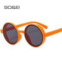 SO amp;EI Ins Popular Fashion Round Sunglasses Women Retro Punk Trending Yellow Orange Sun Glasses Men Shades UV400