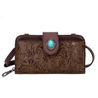 【CC】 Celela Female Wallet Crossbody Handbag for Turquoise Concho Embossed  Purse