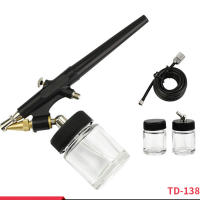 2021TD-138 Spray with 0.8 mm 22cc Cup Nozzle Craft DIY Airbrush Art Tool Set Kit Black for Art Paint Tattoo Manicure Painting