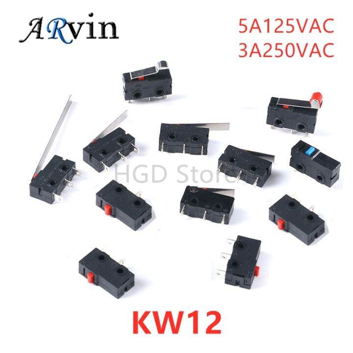 Twidec/10Pcs Mini Micro Limit Switch 5A 125 250V AC SPDT 1NO 1NC Short