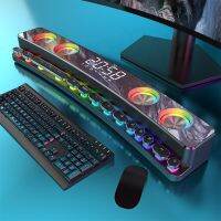 SOAIY SH39ไร้สายบลูทูธ RGB ลำโพงเล่นเกมสเตอริโอซับวูฟเฟอร์ USB AUX TF PC คอมพิวเตอร์ Sound Bar เกม Soundbar