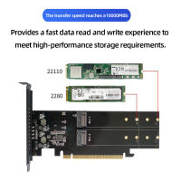 อะแดปเตอร์ NVME SSD X16 PCIe 3.0การ์ดเอ็กซ์แพนชัน X4พร้อมฮีทซิงค์รองรับ NVMe M.2 2280สูงสุด10Gbps รองรับ Bifurcation Raid