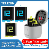 esin GoPro Hero 12 11 10 9 1750 mAh battery 3 ways fast charger TF card storage for GoPro 12 10 accessories